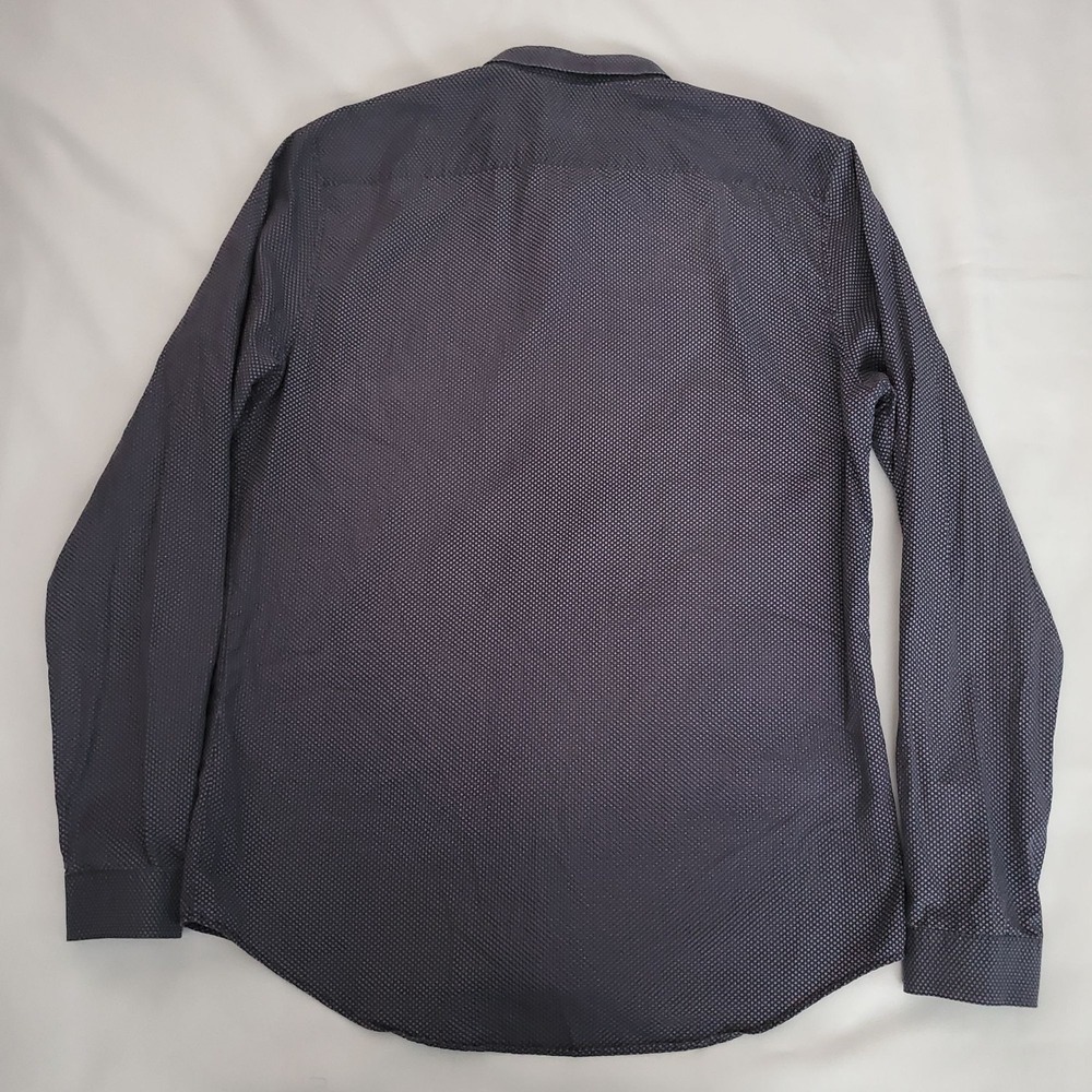 COS Men's Slim Fit Printed Navy Blue And White Long Sleeve Shirt Size 15 3/4 - Picture 3 of 10